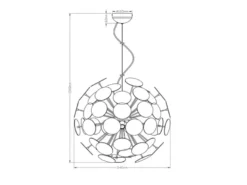 Ausgefallene Pendelleuchte DISCALGO Lampenschirm Schwarz-Gold, Ø 54cm