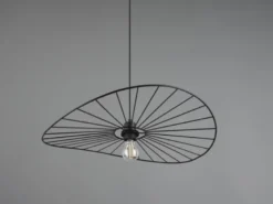 Ausgefallene Pendelleuchte CHAPEAU, Lampenschirm Schwarzer Draht, Ø 60cm