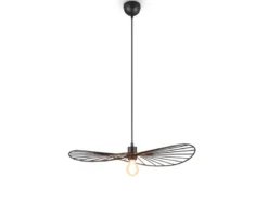 Ausgefallene Pendelleuchte CHAPEAU, Lampenschirm Schwarzer Draht, Ø 60cm