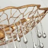 Ausgefallene Pendelleuchte LAGUNA Gold matt mit Glas Behang Ø 66cm