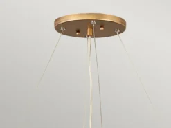 Ausgefallene Pendelleuchte LAGUNA Gold matt mit Glas Behang Ø 66cm