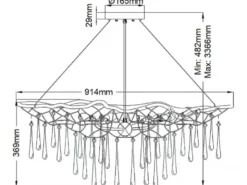 Ausgefallene Pendelleuchte LAGUNA Gold matt mit Glas Behang Ø 91cm