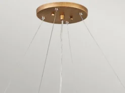 Ausgefallene Pendelleuchte LAGUNA Gold matt mit Glas Behang Ø 91cm