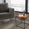 Ausgefallener Beistelltisch CELLI aus Metall und Holz, Höhe 55cm