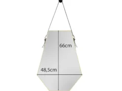 Ausgefallener Wandspiegel EMMI Rahmen in Gold zum Aufhängen 48,5x 66cm