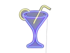 Ausgefallenes LED Neonschild Cocktail mit USB Kabel & Netzteil, Höhe 43cm