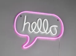 Ausgefallenes LED Neonschild Hallo mit USB Kabel & Netzteil, Breite 43cm