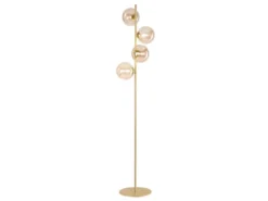 Ausgefallene Stehlampe HONEY Gold - Glaskugeln Bernstein Höhe 160cm