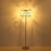 Ausgefallene Stehlampe QUEENA Silber mit Glas Kristall 2-farbig, Höhe 155cm