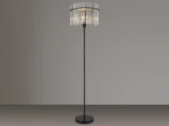 Ausgefallene Stehleuchte GORLEY mit Rauchglas Stäben, Höhe 152cm