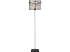 Ausgefallene Stehleuchte GORLEY mit Rauchglas Stäben, Höhe 152cm