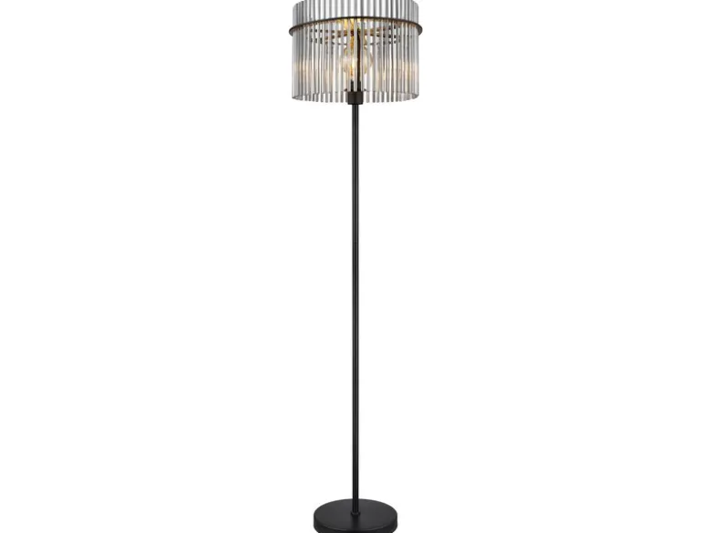Ausgefallene Stehleuchte GORLEY mit Rauchglas Stäben, Höhe 152cm