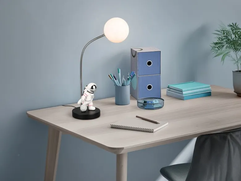 Ausgefallene Tischlampe ARM LED dimmbar, Deko Lampe USB betrieben, Höhe 44cm