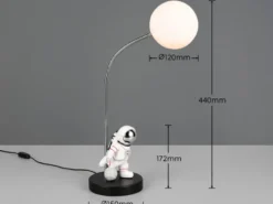 Ausgefallene Tischlampe ARM LED dimmbar, Deko Lampe USB betrieben, Höhe 44cm