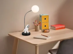 Ausgefallene Tischlampe ARM LED dimmbar, Deko Lampe USB betrieben, Höhe 44cm