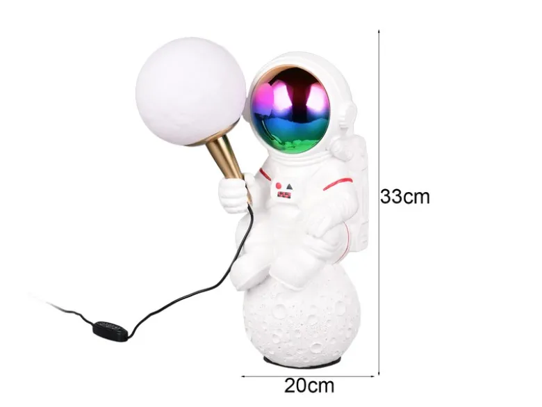 Ausgefallene Tischlampe STRONG LED dimmbar, Deko Lampe USB betrieben, Höhe 33cm