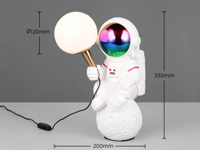 Ausgefallene Tischlampe STRONG LED dimmbar, Deko Lampe USB betrieben, Höhe 33cm