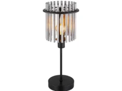 Ausgefallene Tischleuchte GORLEY mit Rauchglas Stäben, Höhe 37,5cm