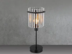 Ausgefallene Tischleuchte GORLEY mit Rauchglas Stäben, Höhe 37,5cm