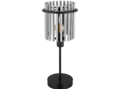Ausgefallene Tischleuchte GORLEY mit Rauchglas Stäben, Höhe 37,5cm