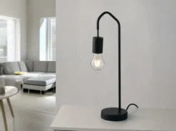 Ausgefallene Tischleuchte HABITAT Metall in Schwarz, Höhe 48cm