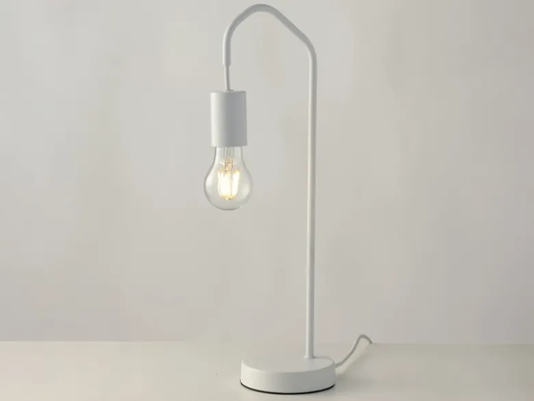 Ausgefallene Tischleuchte HABITAT Metall in Weiß, Höhe 48cm