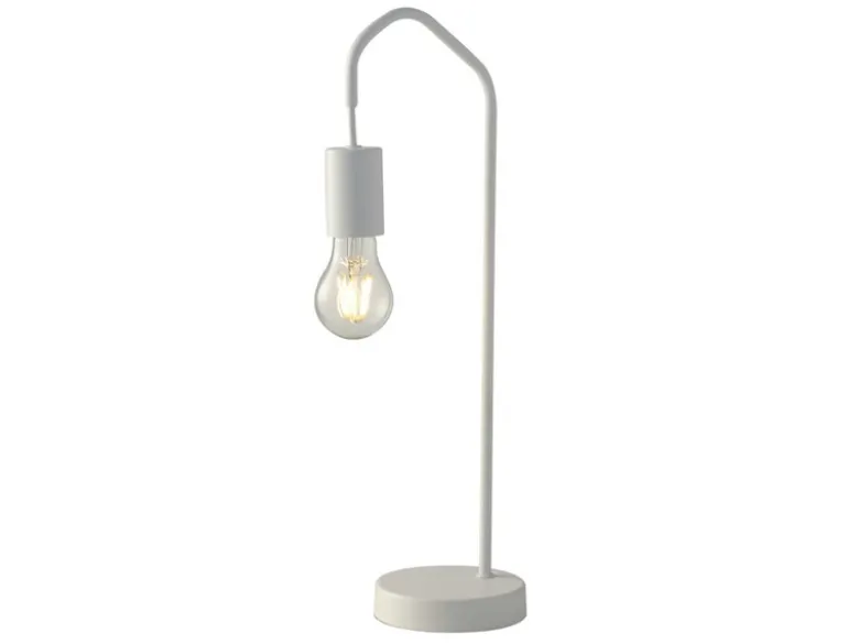 Ausgefallene Tischleuchte HABITAT Metall in Weiß, Höhe 48cm