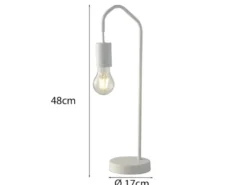 Ausgefallene Tischleuchte HABITAT Metall in Weiß, Höhe 48cm
