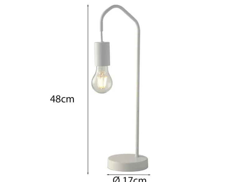 Ausgefallene Tischleuchte HABITAT Metall in Weiß, Höhe 48cm
