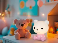 Ausgefallene USB Tischlampe CUTIE mit RGB Farbwechsel, Rosa, Höhe 25cm
