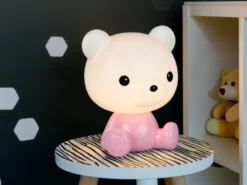 Ausgefallene USB Tischlampe CUTIE mit RGB Farbwechsel, Rosa, Höhe 25cm