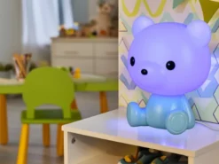 Ausgefallene USB Tischlampe CUTIE mit RGB Farbwechsel, Blau, Höhe 25cm