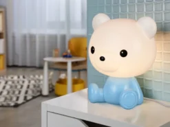 Ausgefallene USB Tischlampe CUTIE mit RGB Farbwechsel, Blau, Höhe 25cm