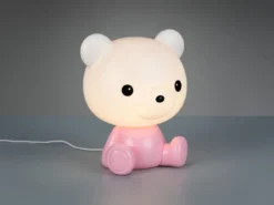 Ausgefallene USB Tischlampe Teddy mit RGB Farbwechsel, Rosa, Höhe 25cm