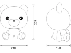 Ausgefallene USB Tischlampe Teddy mit RGB Farbwechsel, Grün, Höhe 25cm