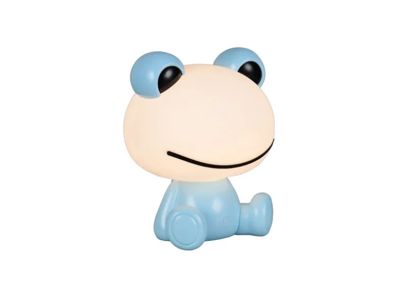 Ausgefallene USB Tischlampe Frosch mit RGB Farbwechsel, Blau Höhe 24cm