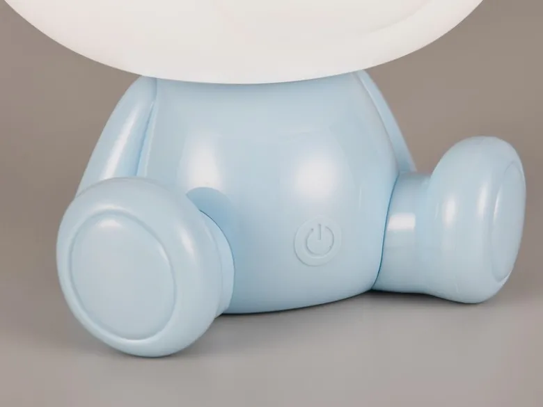 Ausgefallene USB Tischlampe Frosch mit RGB Farbwechsel, Blau Höhe 24cm