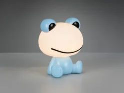 Ausgefallene USB Tischlampe Frosch mit RGB Farbwechsel, Blau Höhe 24cm