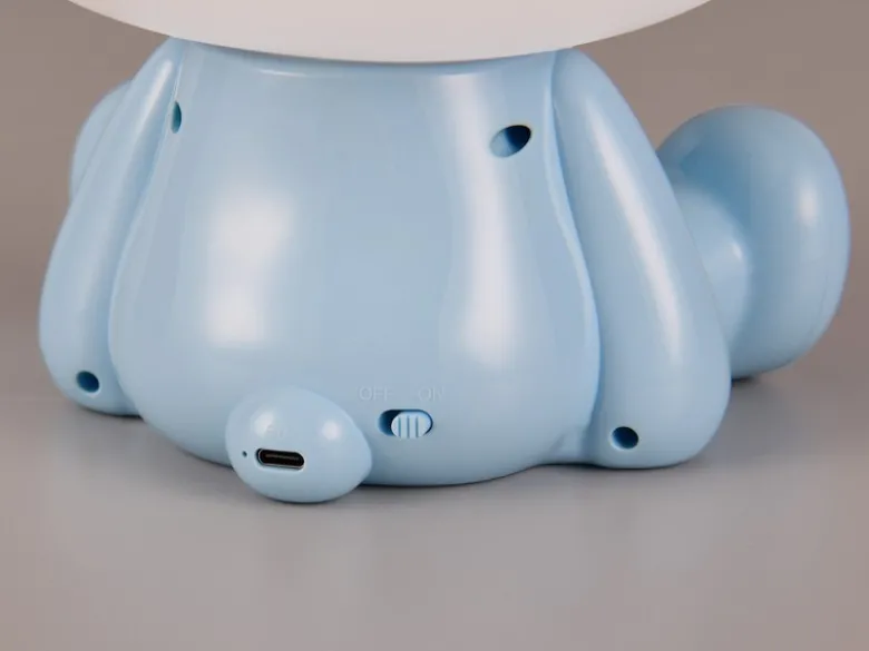 Ausgefallene USB Tischlampe Frosch mit RGB Farbwechsel, Blau Höhe 24cm