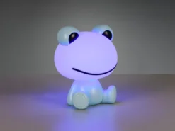 Ausgefallene USB Tischlampe Frosch mit RGB Farbwechsel, Blau Höhe 24cm