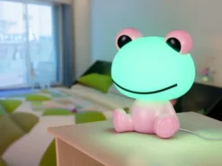 Ausgefallene USB Tischlampe HOPPER mit RGB Farbwechsel, Rosa Höhe 24cm