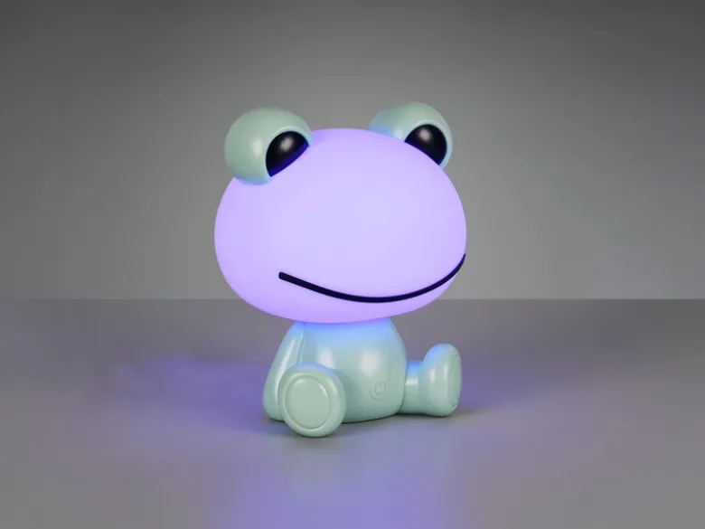 Ausgefallene USB Tischlampe Frosch mit RGB Farbwechsel, Grün Höhe 24cm