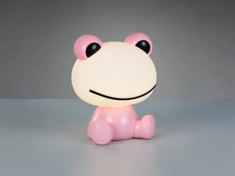 Ausgefallene USB Tischlampe Frosch mit RGB Farbwechsel, Rosa Höhe 24cm