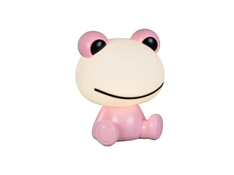 Ausgefallene USB Tischlampe Frosch mit RGB Farbwechsel, Rosa Höhe 24cm