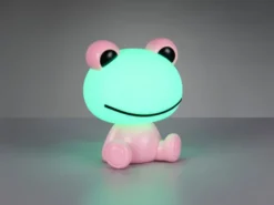 Ausgefallene USB Tischlampe Frosch mit RGB Farbwechsel, Rosa Höhe 24cm