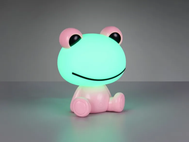 Ausgefallene USB Tischlampe Frosch mit RGB Farbwechsel, Rosa Höhe 24cm