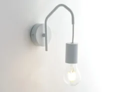 Ausgefallene Wandleuchte HABITAT 1-flammig Metall Weiß, Höhe 17,5cm