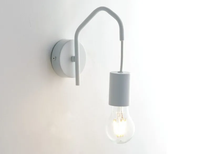 Ausgefallene Wandleuchte HABITAT 1-flammig Metall Weiß, Höhe 17,5cm