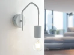 Ausgefallene Wandleuchte HABITAT 1-flammig Metall Weiß, Höhe 17,5cm