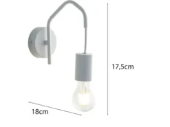 Ausgefallene Wandleuchte HABITAT 1-flammig Metall Weiß, Höhe 17,5cm